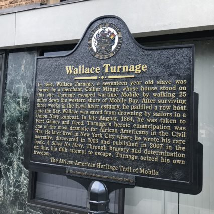 Wallace Turnage historic marker at Conti and Joachim Streets.
