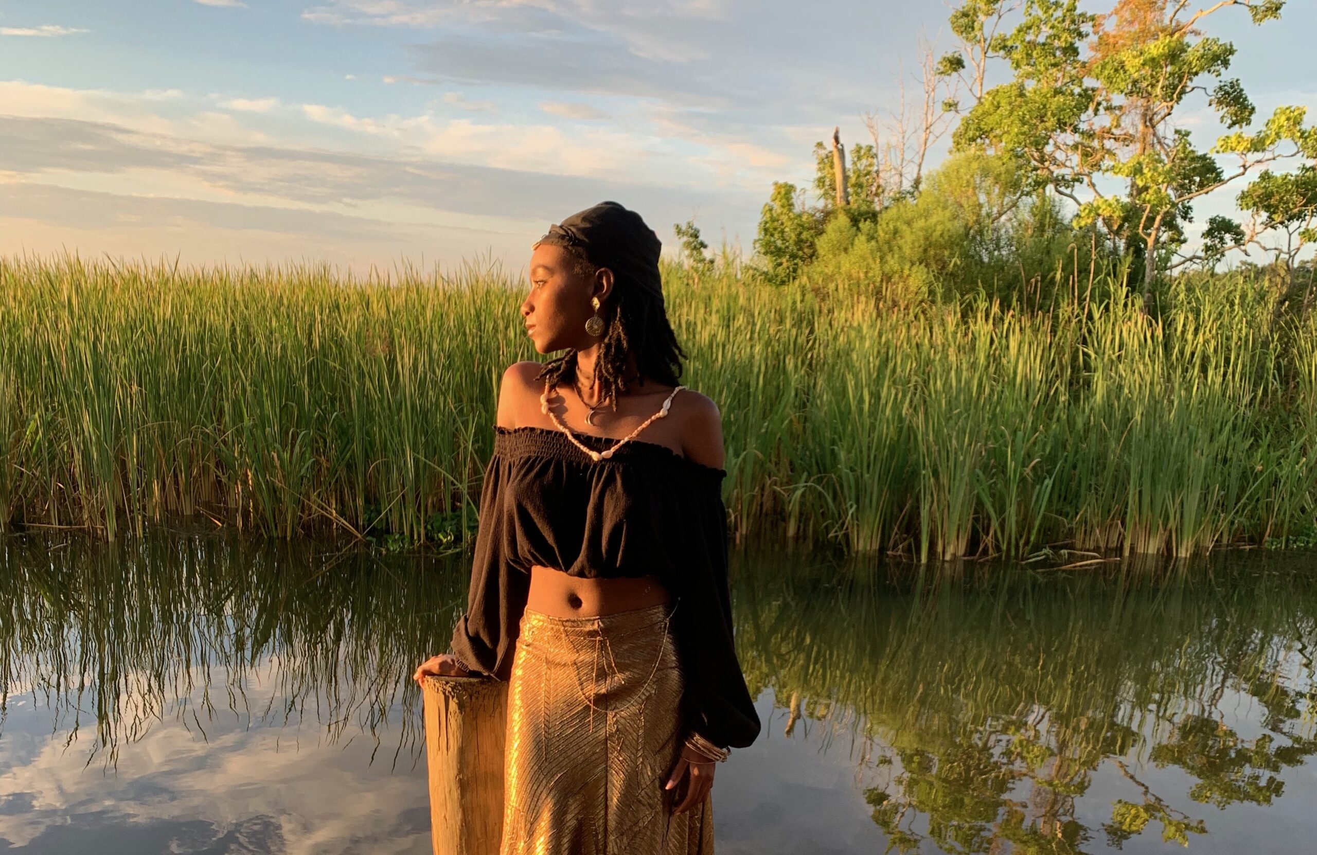 Colette looks out on the the Delta